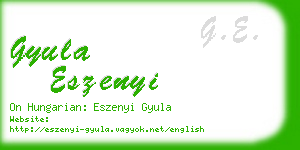 gyula eszenyi business card